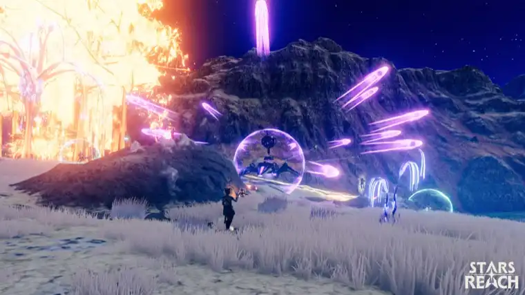 A player-built structure on open terrain
